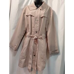 Vintage London Fog Womens Khaki‎  Trench Coat With Belt & Size 2X